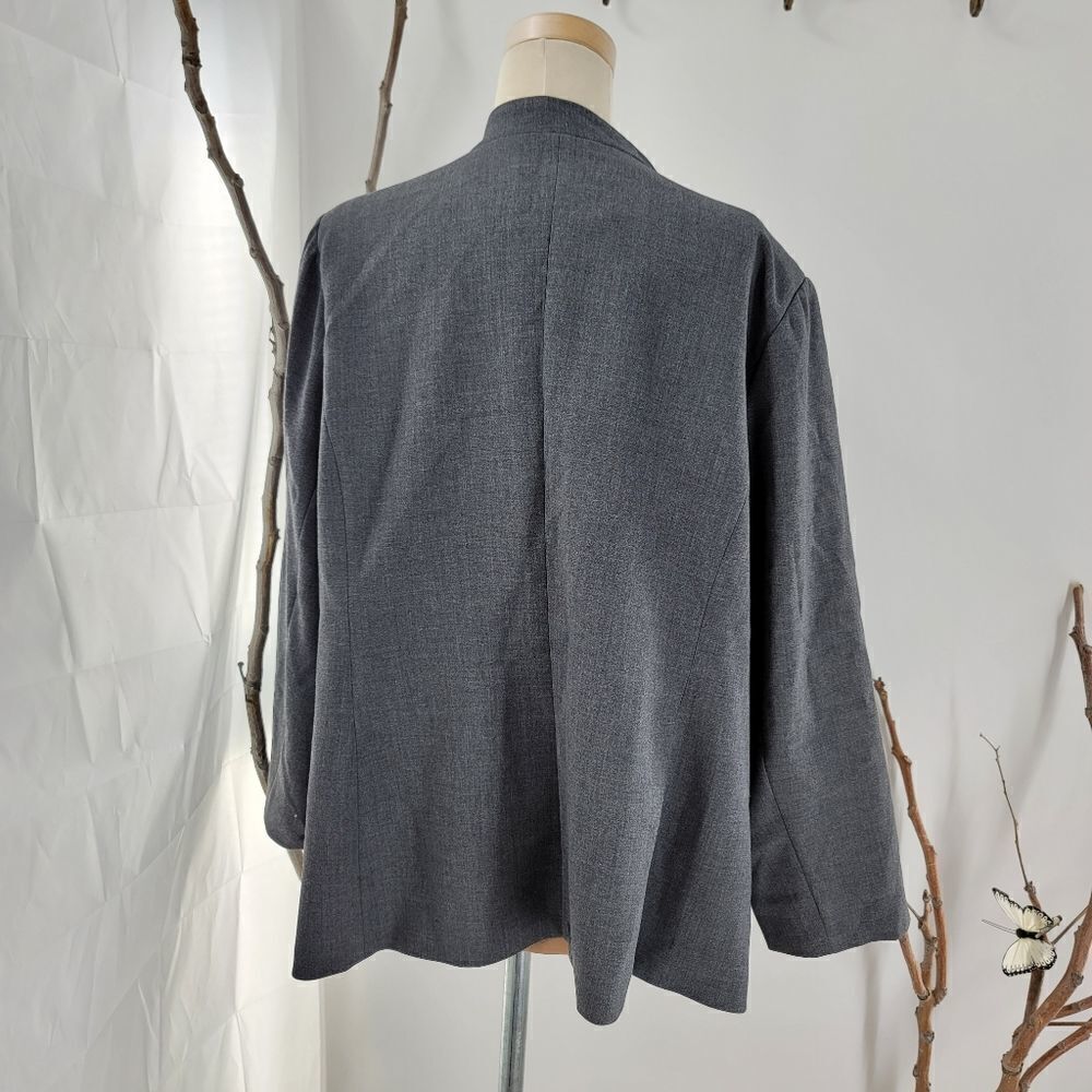 Eloqui Gray Unstructuredgray Open Front Blazer - image 5
